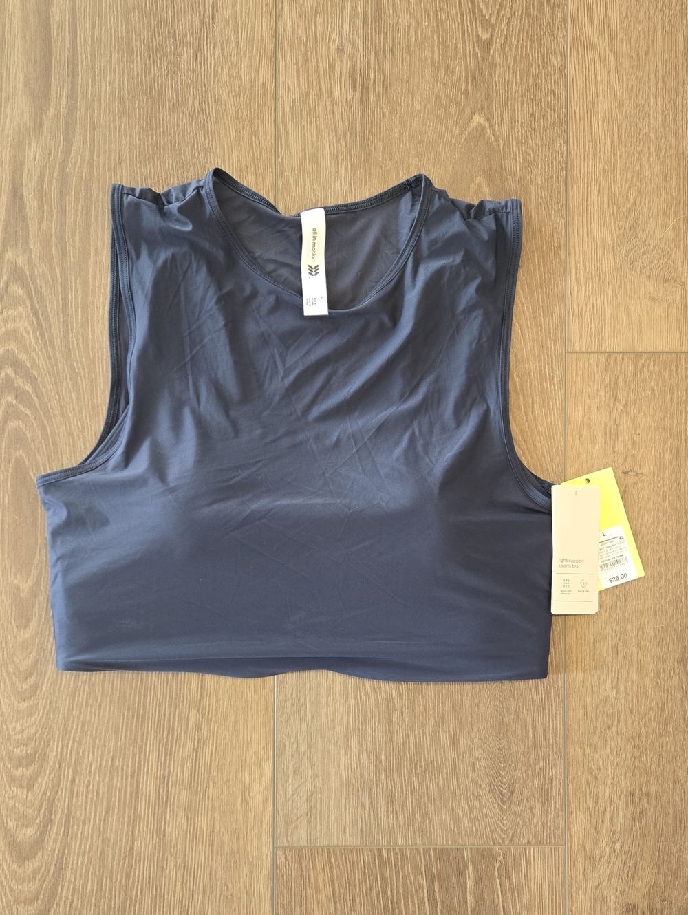 all in motion Navy Cropped Athletic Tank